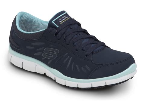 navy blue slip resistant shoes.